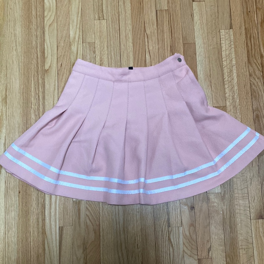 PINK WHITE PLEATED SKIRT H&M